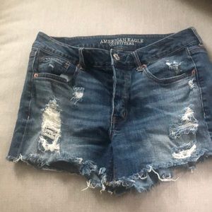 AE distressed denim shorts